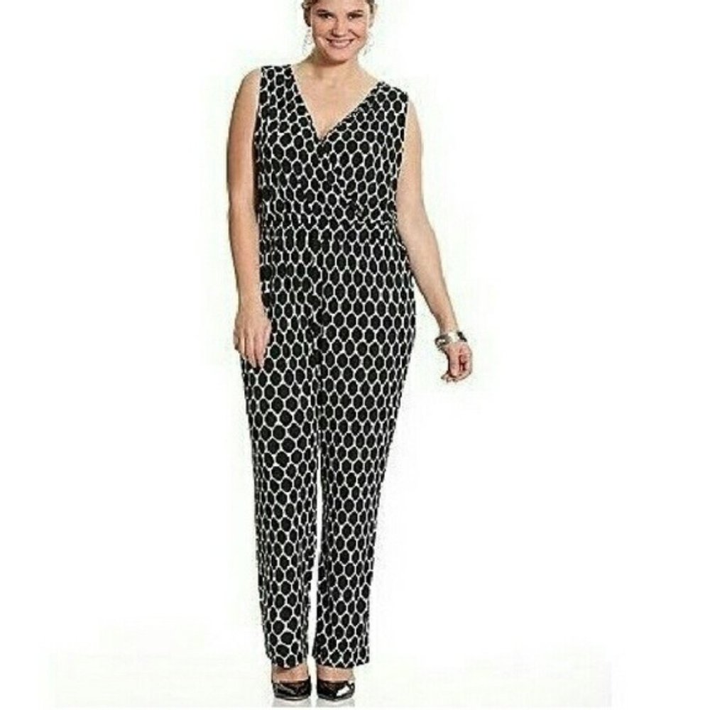 18/20W Lane Bryant Graphic Print Jumpsuit 2X